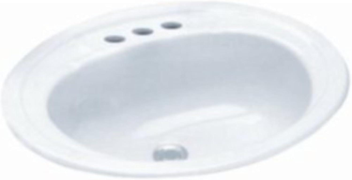 Proflo 17'' Vitreous China Oval Bathroom Sink with Overflow