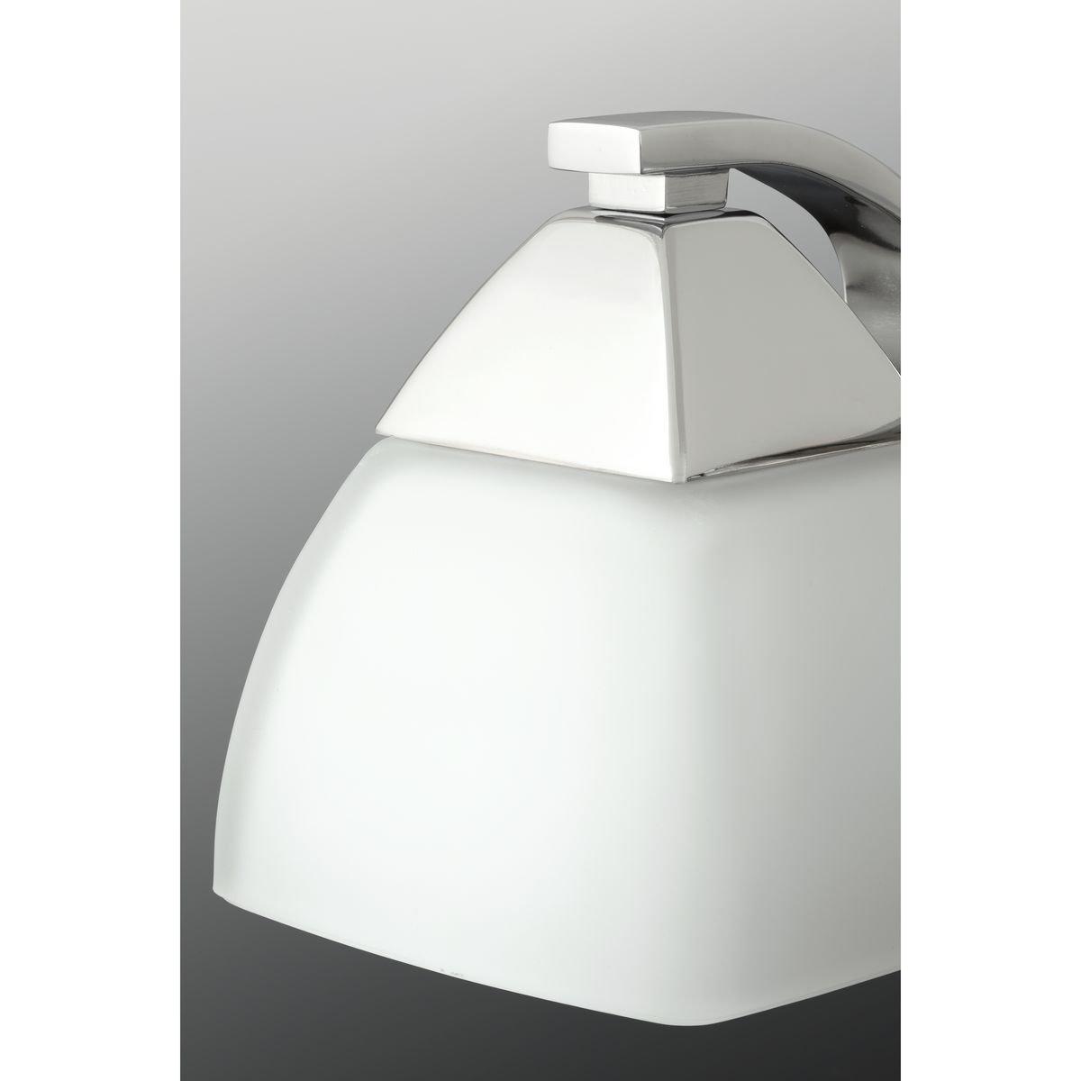 Progress Lighting, Appeal Collection, 1-Light Bath Wall Light, Brushed Nickel, Etched White Glass Shade