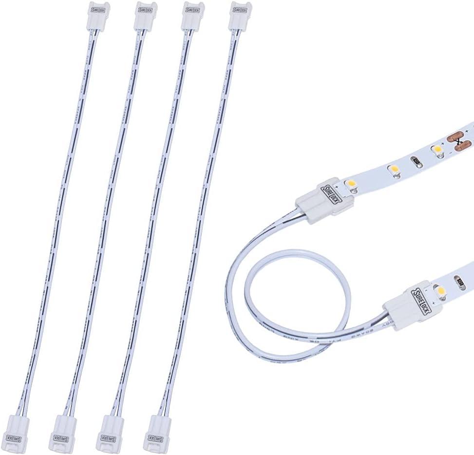 SureLock 2 Pin LED Strip Light Wire Lead Connector, 5 Pack