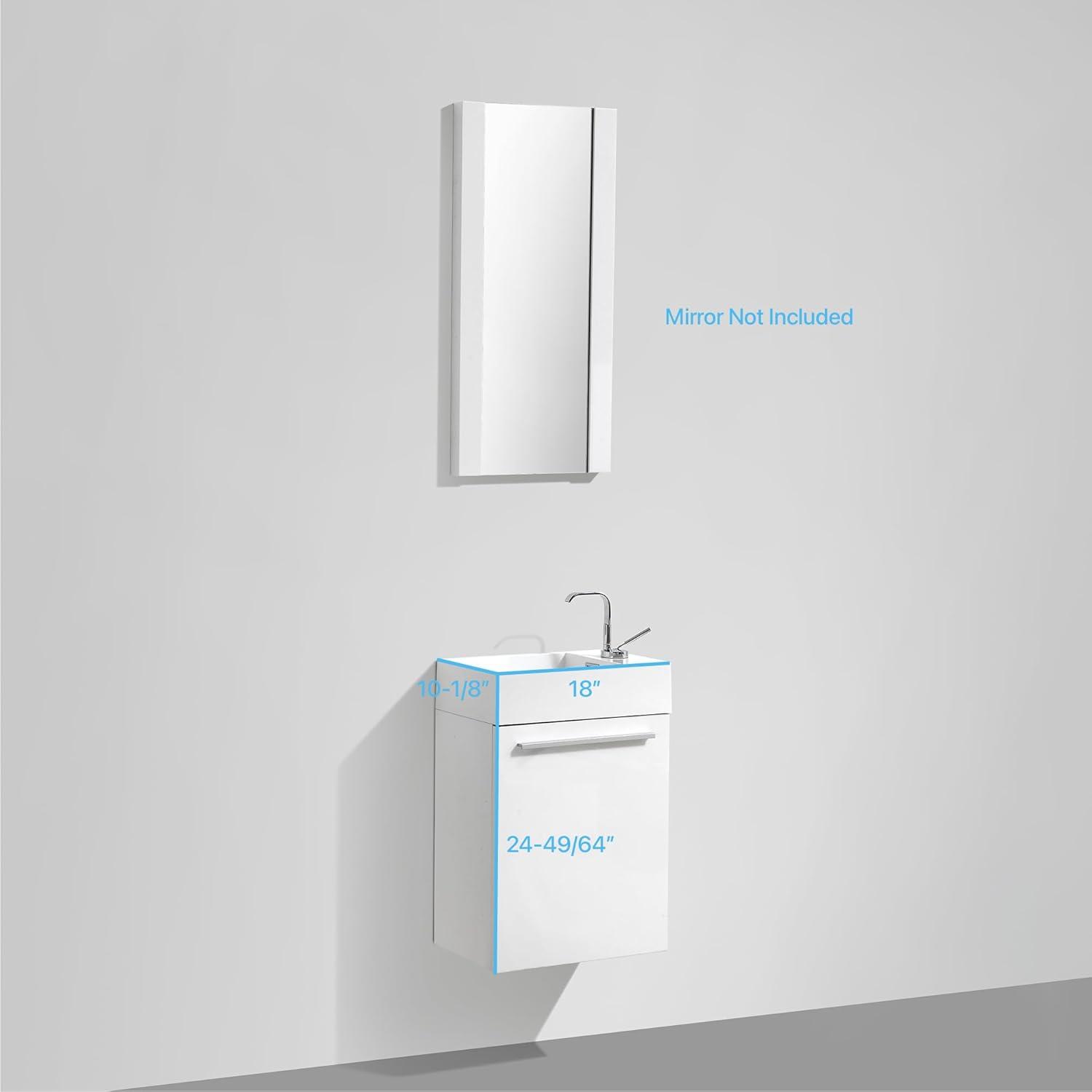 18 Inch Vanity with Acrylic Sink - Cart Oak