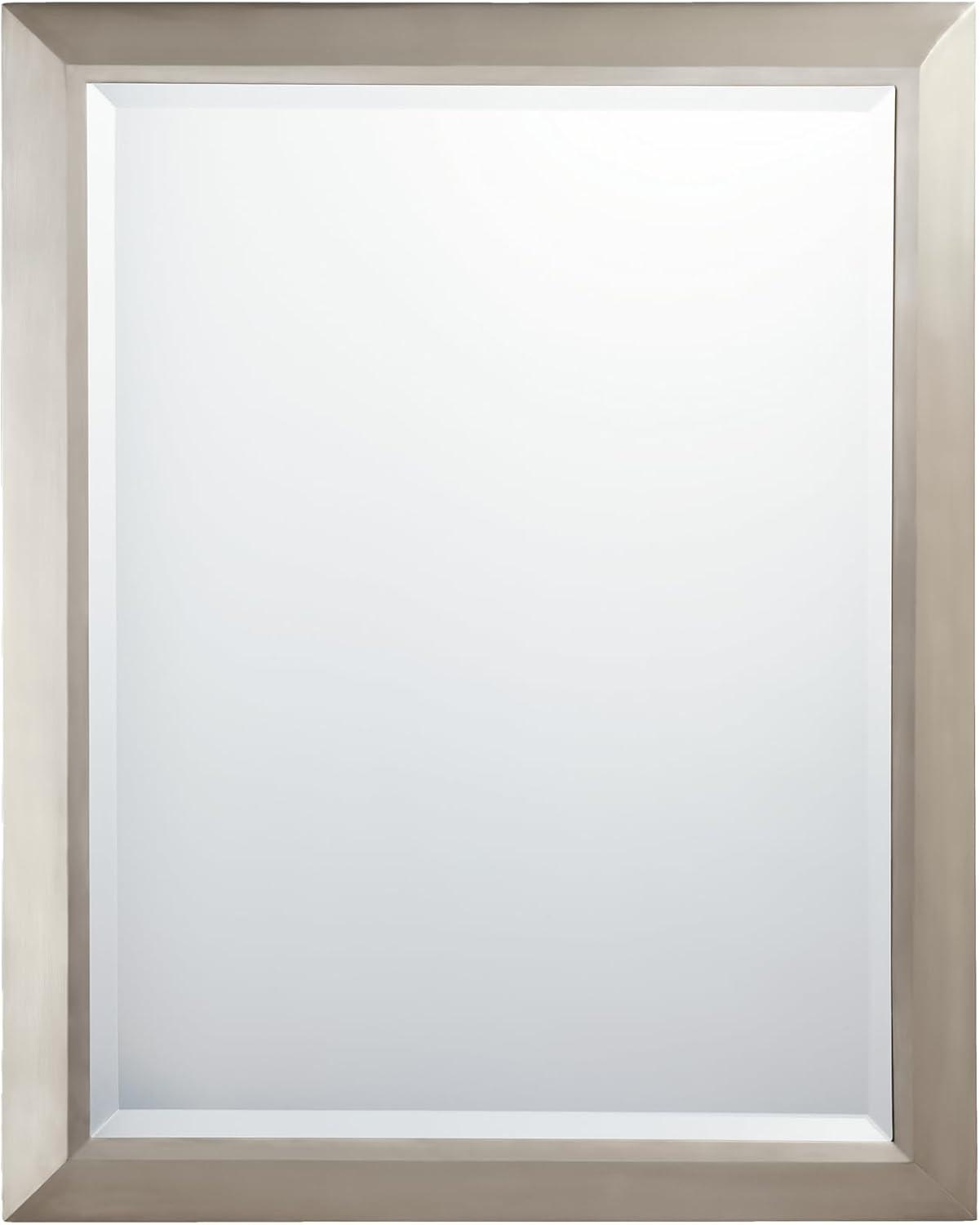 Polished Chrome 30" Rectangular Framed Wall Mirror