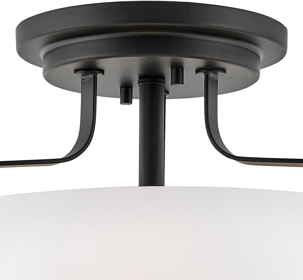 Harper 14.5-in 3-Light Semi-Flush Mount Retro Ceiling Light