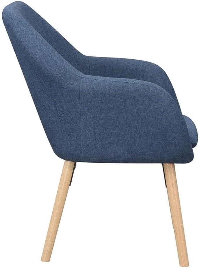 Convenience Concepts Take a Seat Charlotte Wingback Upholstered Accent Armchair, Denim Blue Fabric