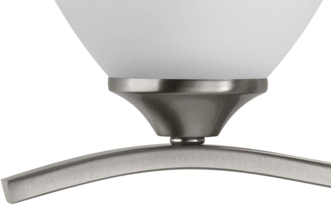 Progress Lighting Laird 5-Light Bath Vanity, Brushed Nickel, Glass Shade