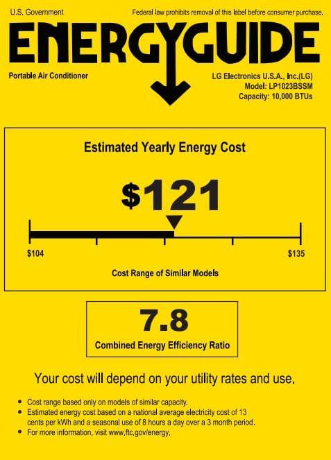 10,000 (DOE) BTU 115-Volt Portable Air Conditioner Cools 450 Sq. Ft. with Dehumidifier and Wi-Fi in Black