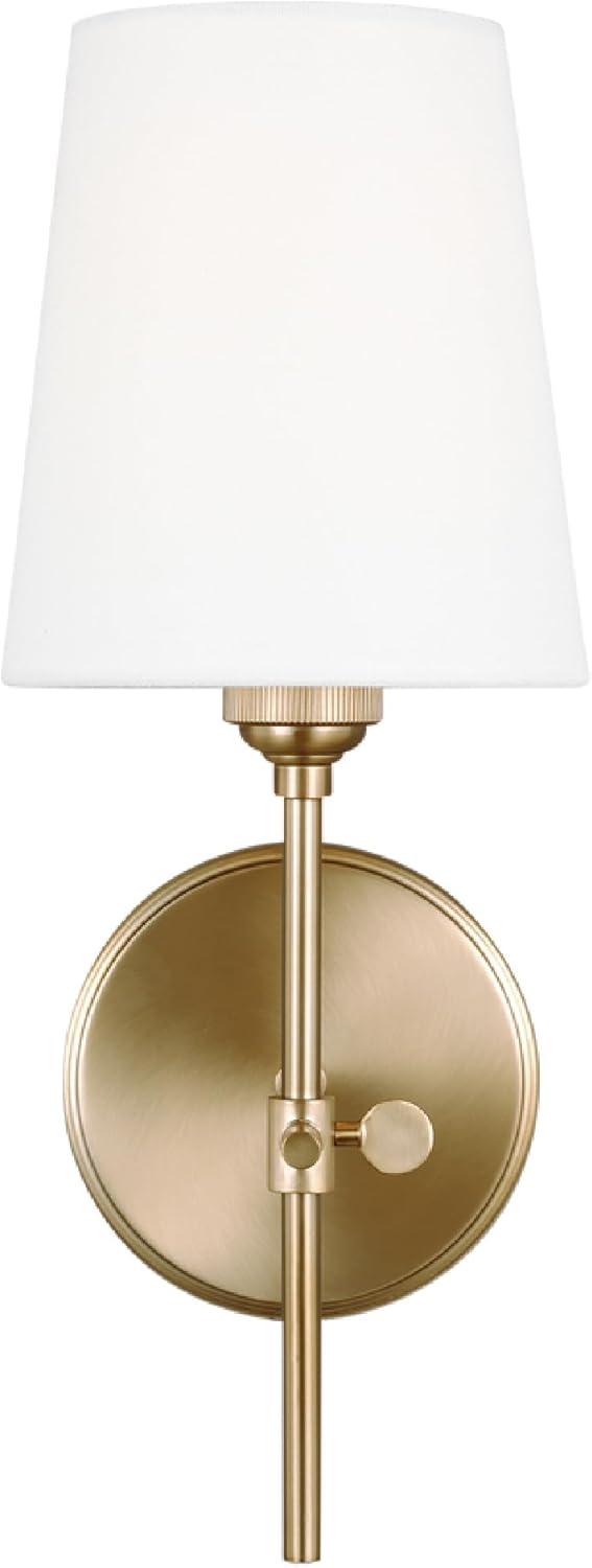 Generation Lighting 1-Light Baker Bath Fixture Wall Lamp Satin Brass 4187201-848 | Bathroom Light Fixture for Home Decor | Wall Sconce Vanity Light Fixture and Bathroom Accessory