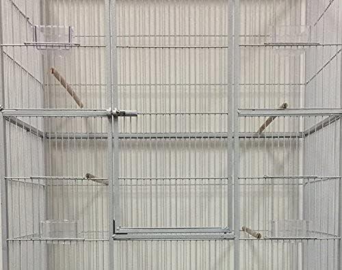 64" Extra Large Wrought Iron Breeding Flight Canary Parakeet Cockatiel Lovebird Finch Cage Side Nesting Doors Easy Clean Pull Out Tray with Removable Rolling Stand