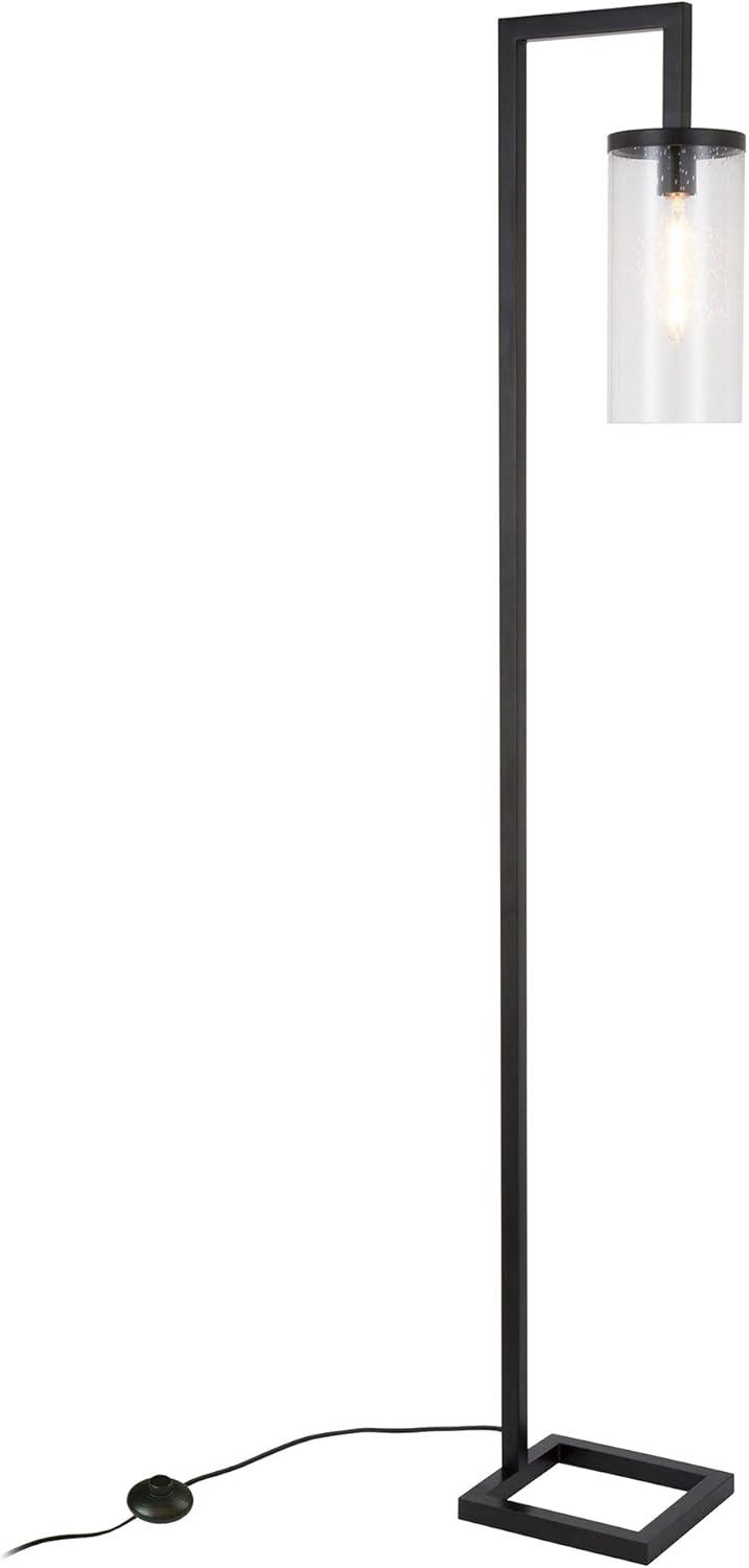 Evelyn&Zoe Modern Metal Floor Lamp with Clear Glass Shade