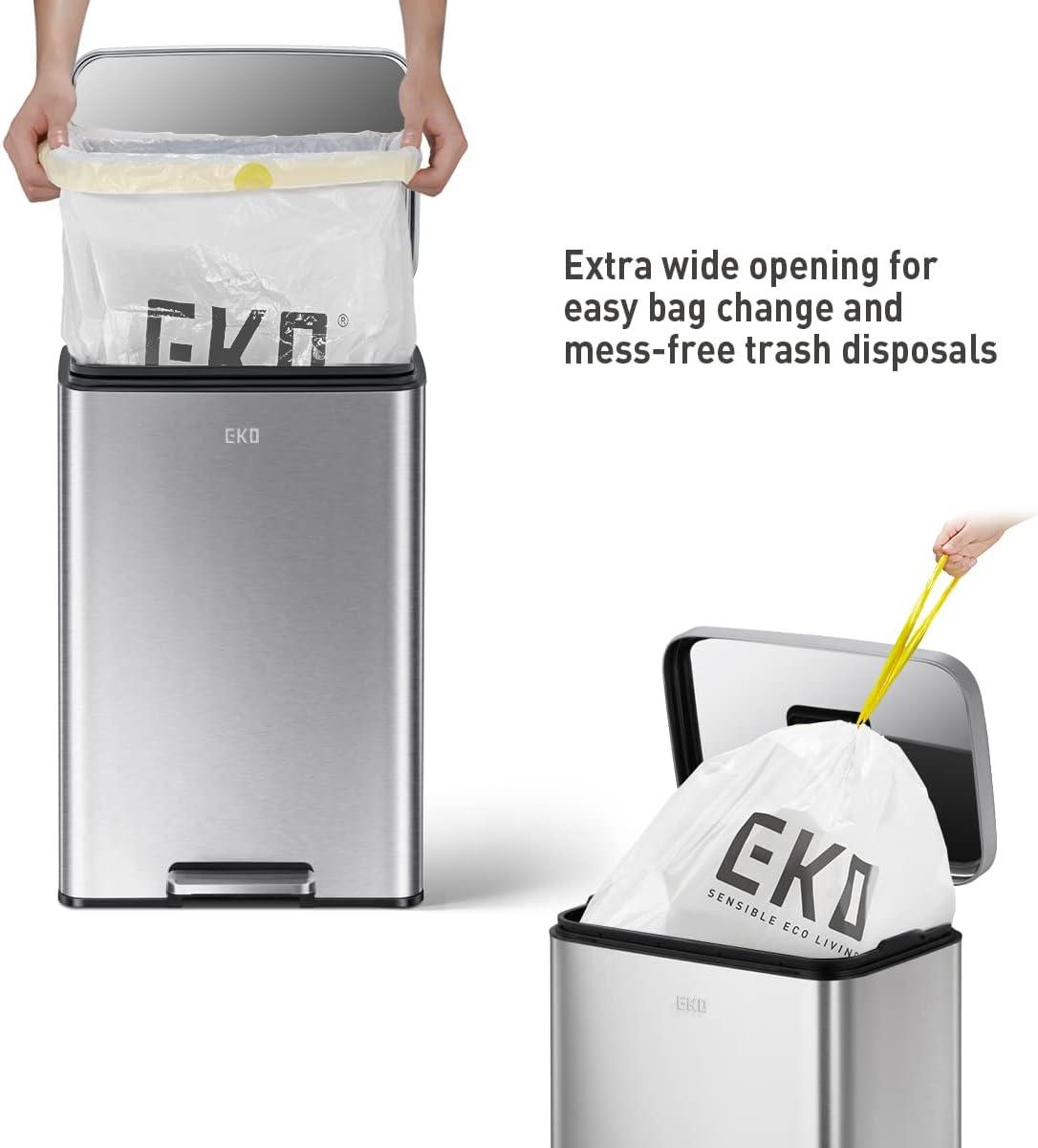 EKO Stainless Steel 50L Madison Step Trash Can