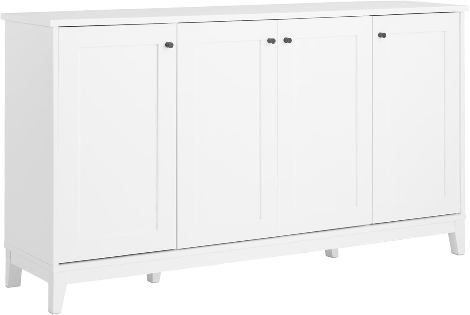 4 Panel Door Console Table Storage Cabinet with Doors and Shelves, Sideboard Storage Cabinet