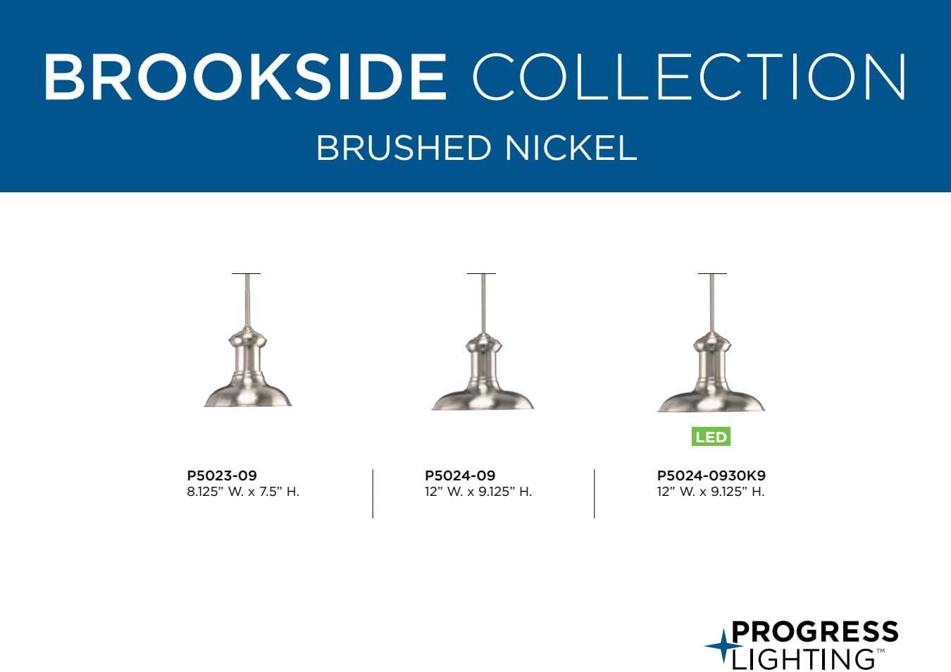 Brookside Vintage-Inspired Mini Pendant in Brushed Nickel