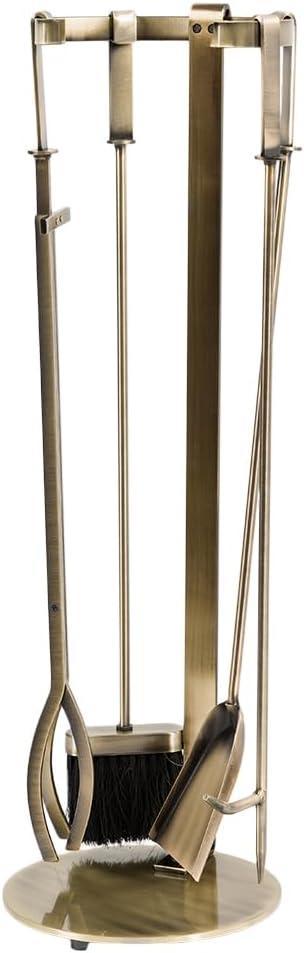 Modern Ember Modern Ember Knoll Fireplace Tool Set - Includes Brush, Shovel, Fire Poker, Tongs, and Stand - Steel