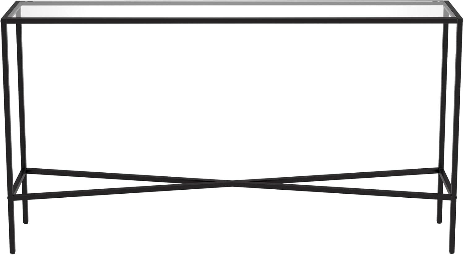 55" Black Bronze Console Table with Glass Tabletop - Henn&Hart