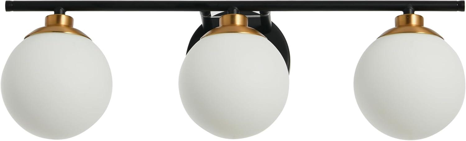 Robert Stevenson Lighting Lorne Metal and Frosted Glass 3-Light Vanity Light Chrome: ETL Listed, Modern Wall Fixture