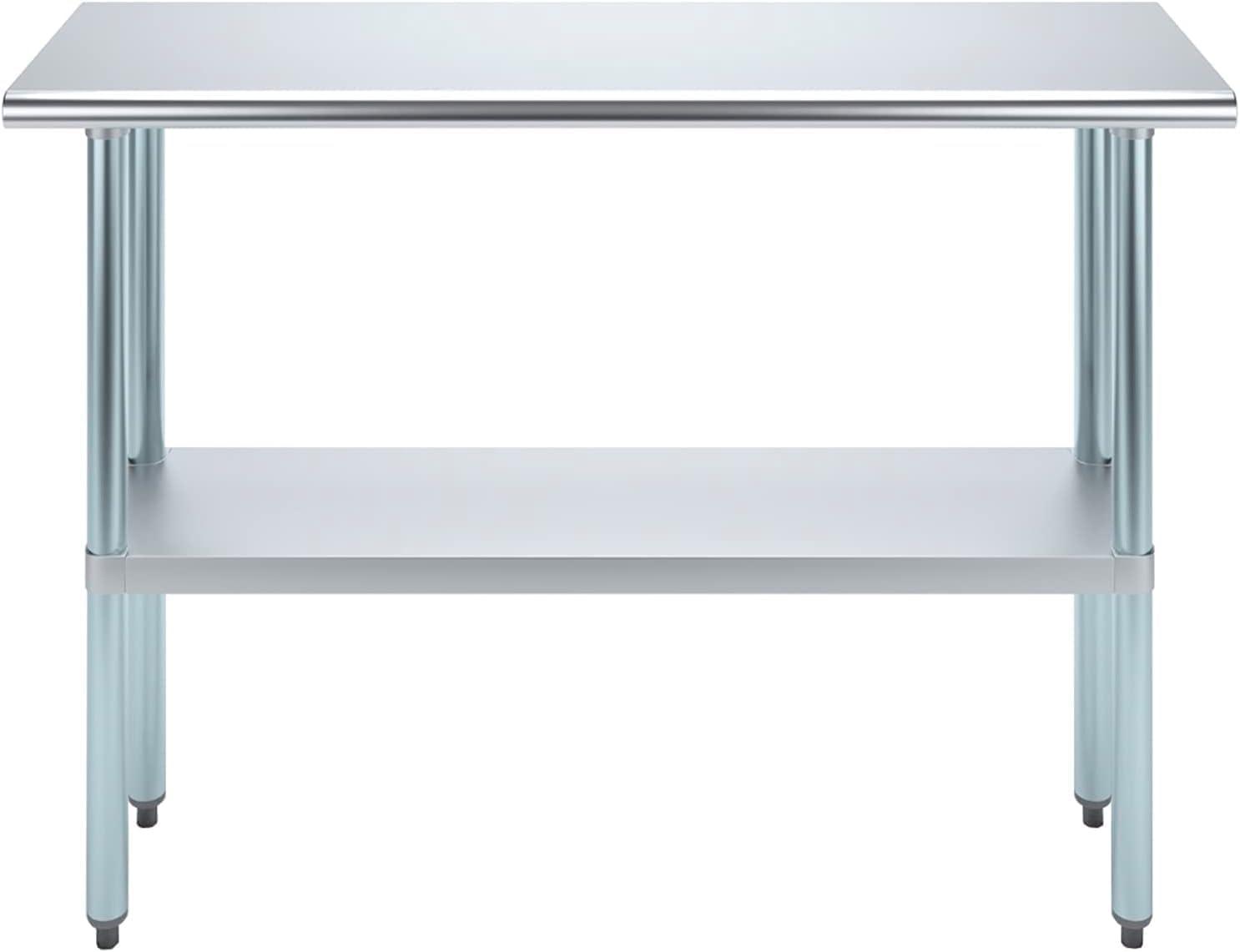 48" Stainless Steel Kitchen Utility Table with Adjustable Shelf