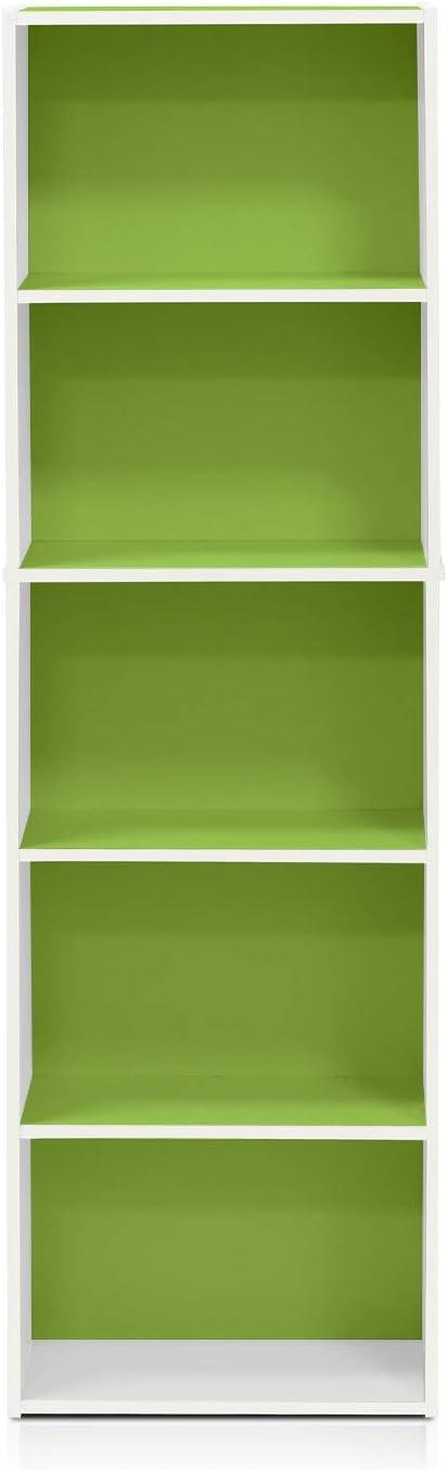 Furinno 5 Cube Reversible Storage Bookcase Open Shelf Organzier Horizontal Vertical,Green