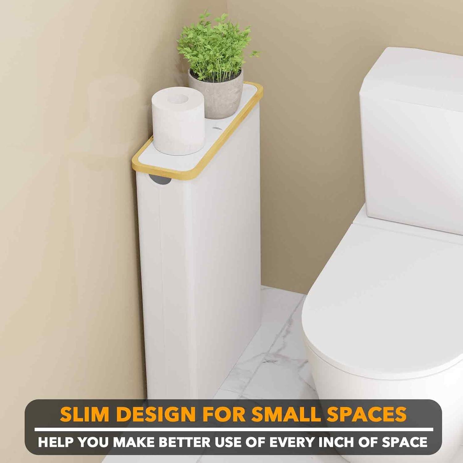 Extra Large Toilet Paper Storage With Lid, Holds Up To 24 Regular Rolls Or 18 Mega Rolls, Slim Basket Holder Bin Container For Bathroom Accessories Organizer