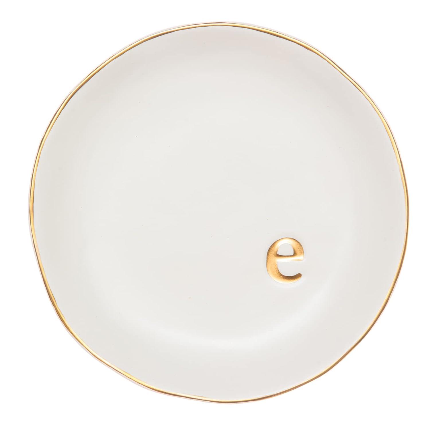 COLLECTIVE HOME - Ceramic Jewelry Tray, Decorative Trinket Dish for Rings Earrings Necklaces Bracelet Watch Keys, Birthday Mother's Day Christmas Gift for Women, 4.75", White Surface (O)