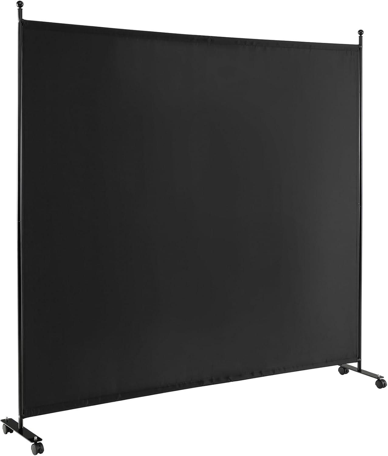 Costway 6-Panel Folding Room Divider 6FT Rolling Privacy Screen with Lockable Wheels Black