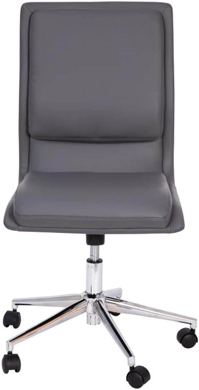 Flash Furniture Madigan Mid-Back Armless Swivel Task Office Chair with Upholstery and Adjustable Metal Base