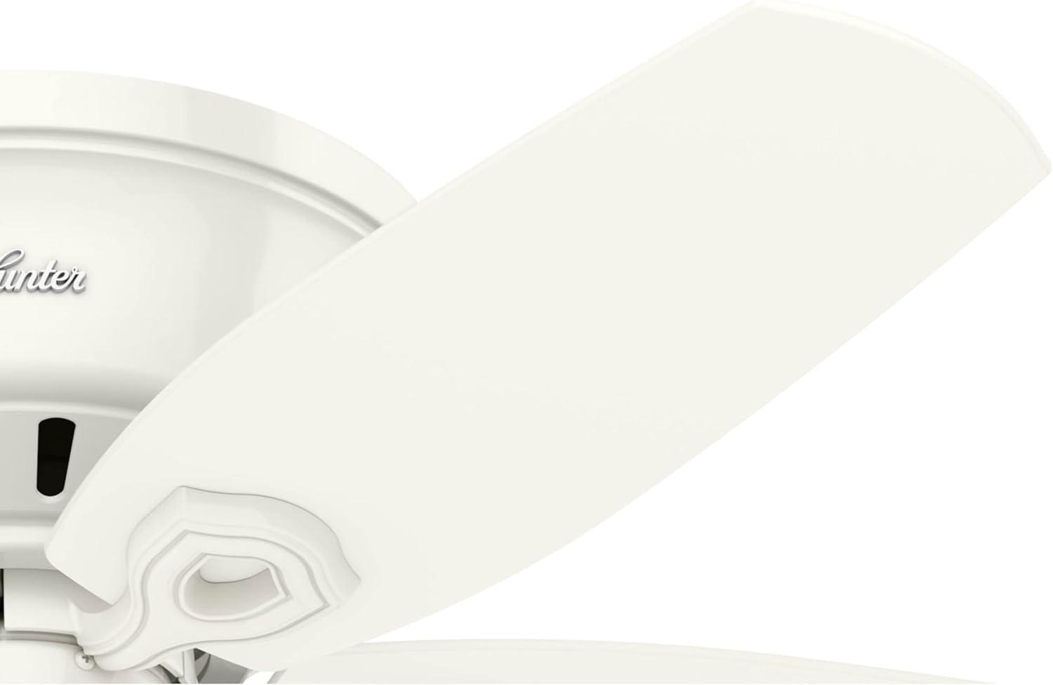 42" Builder Low Profile Ceiling Fan (Includes LED Light Bulb) White - Hunter Fan: 5-Blade, Reversible Motor, Flush Mount