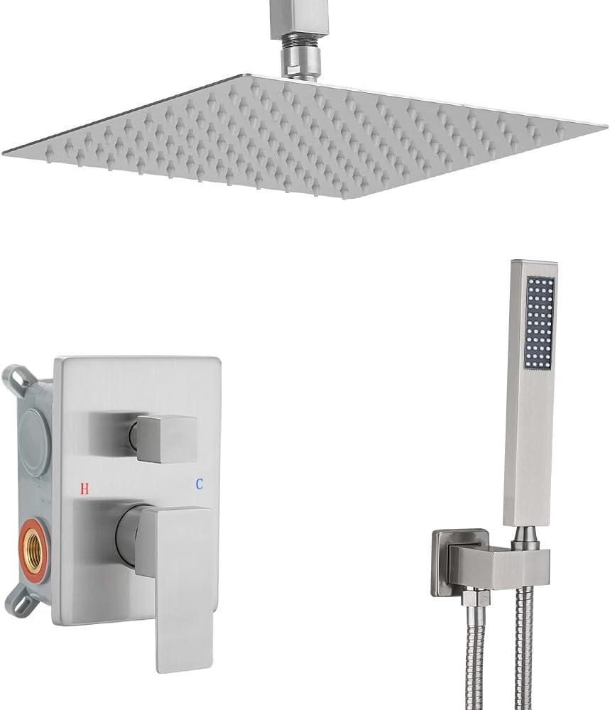 10-Inch Brushed Nickel Wall-Mounted Rain Shower System