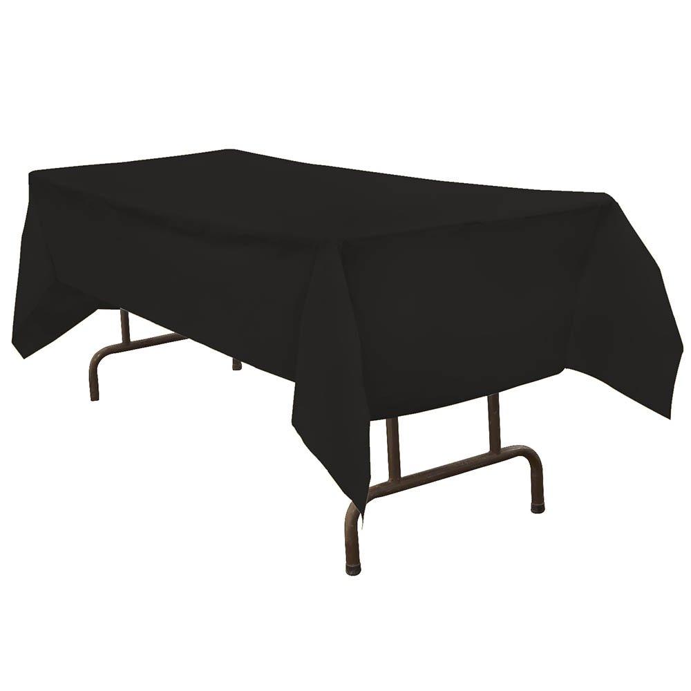 JAM Paper Plastic Table Cover, Black Tablecloth, 1/Pack