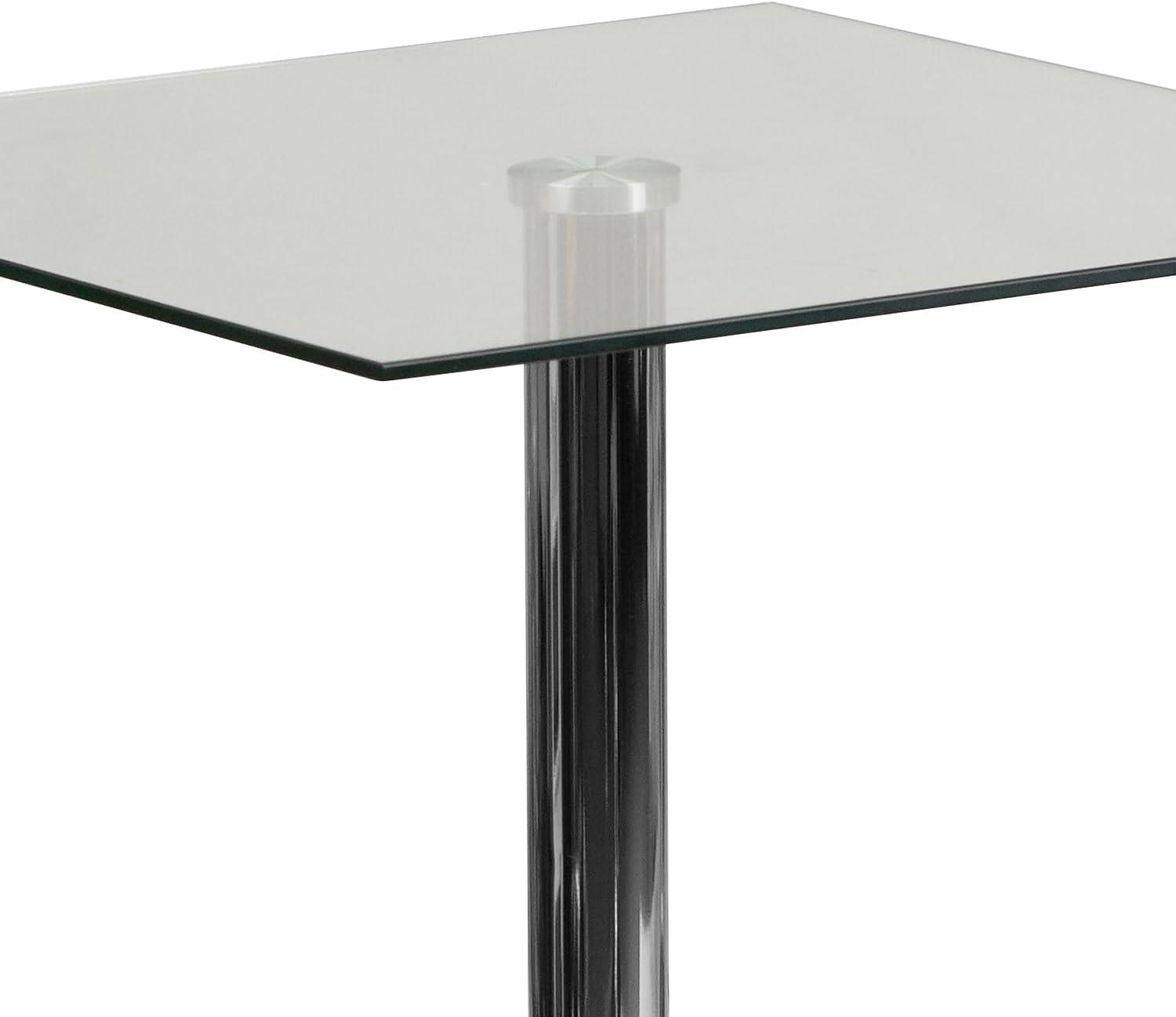 Flash Furniture Fredrick 23.75'' Square Glass Table with 30''H Chrome Base