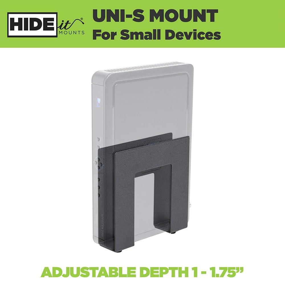 HIDEit Mounts HIDEit Uni-S | Adjustable Small Electronics, Cable Box Mount + Small Computer Mount
