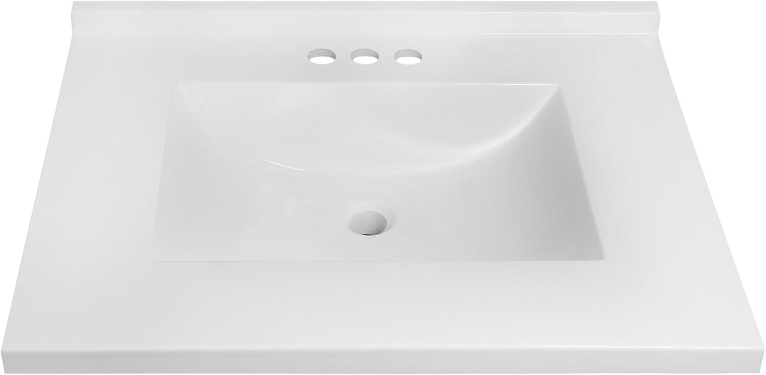 31 Inch Camilla Modern Vanity Top with Backsplash, Solid White – Design House, 630228