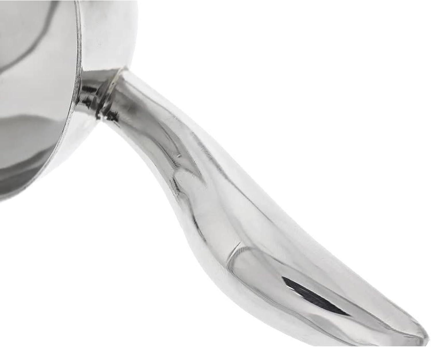 Juvale 6oz Stainless Steel Scoop for Ice Bucket, Small Silver Metal Scoop for Flour, Kitchen, Bar, Candy, 9.2 x 3.3 Inches