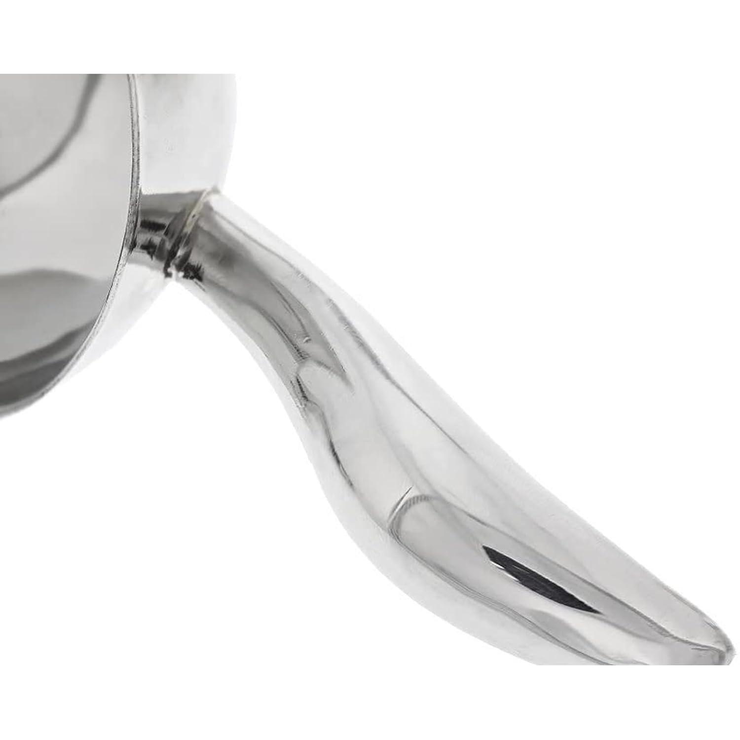 Juvale 6oz Stainless Steel Scoop for Ice Bucket, Small Silver Metal Scoop for Flour, Kitchen, Bar, Candy, 9.2 x 3.3 Inches