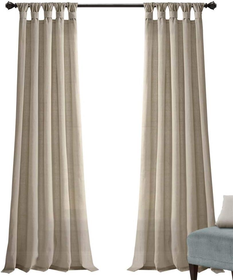 Lush Decor Burlap Knotted Tab Top Semi Sheer Curtain Pair (Set of 2)