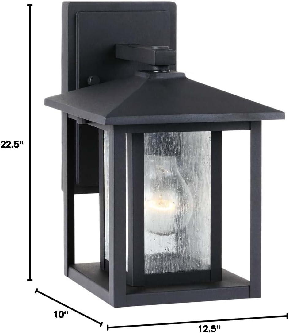 Hunnington 1-Light Black Outdoor 11 in. Wall Lantern Sconce