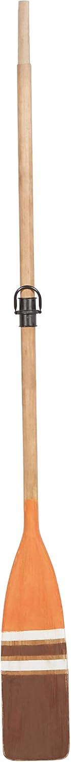 DecMode Multi Colored Wood Novelty Canoe Oar Paddle Wall Decor with Arrow and Stripe Patterns (2 Count)