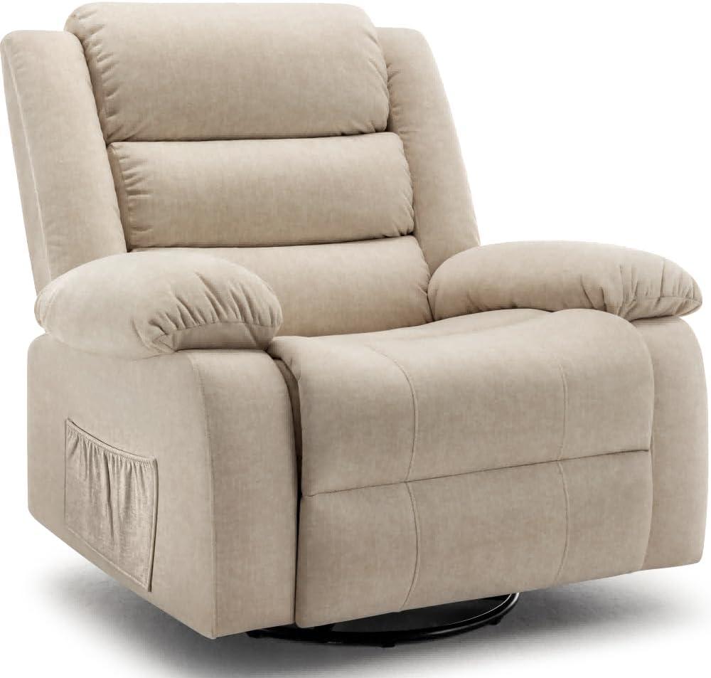 Ellisse Recliner Chair, Wide Rocker Chair, Rocking Chair with Massage and Heat, 360°Swivel Rocking Chairs, Oversized Recliner for Adult