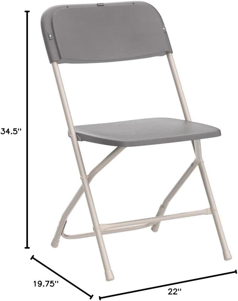 Extra Wide Gray Metal & Plastic Armless Reception Chair