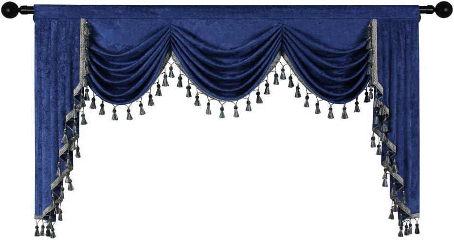 Gold Chenille Waterfall Valance with Rod Pocket