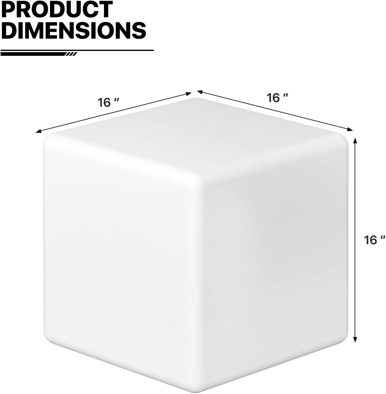 Rechargeable LED Cube Chair, 16 Colors Remote Conctrol Glow Furniture Stool Table with 4 Lighting Modes, LED Fun Seat Furniture Night Light for Home Outdoor Pool Bar Party Deco ﻿ (16 inch)