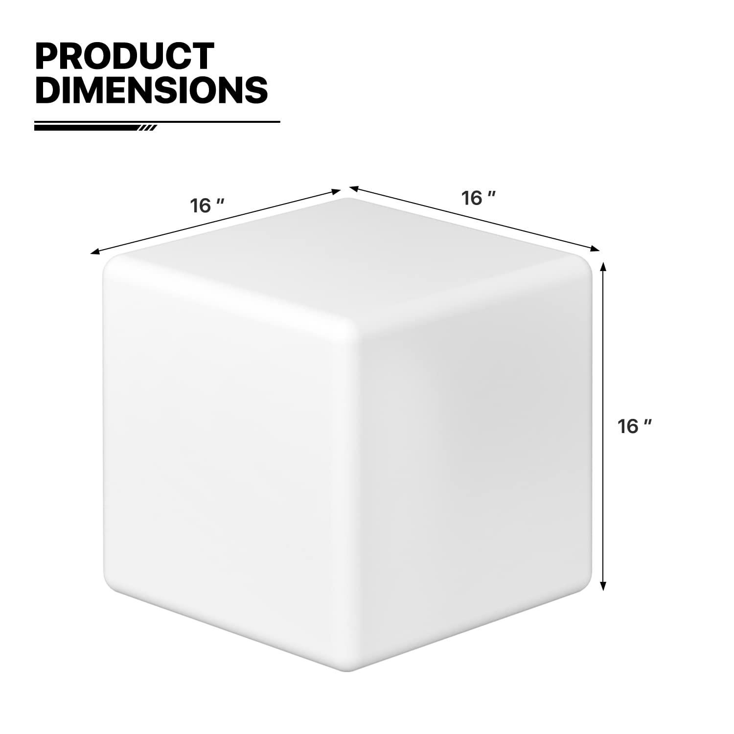 Rechargeable LED Cube Chair, 16 Colors Remote Conctrol Glow Furniture Stool Table with 4 Lighting Modes, LED Fun Seat Furniture Night Light for Home Outdoor Pool Bar Party Deco ﻿ (16 inch)