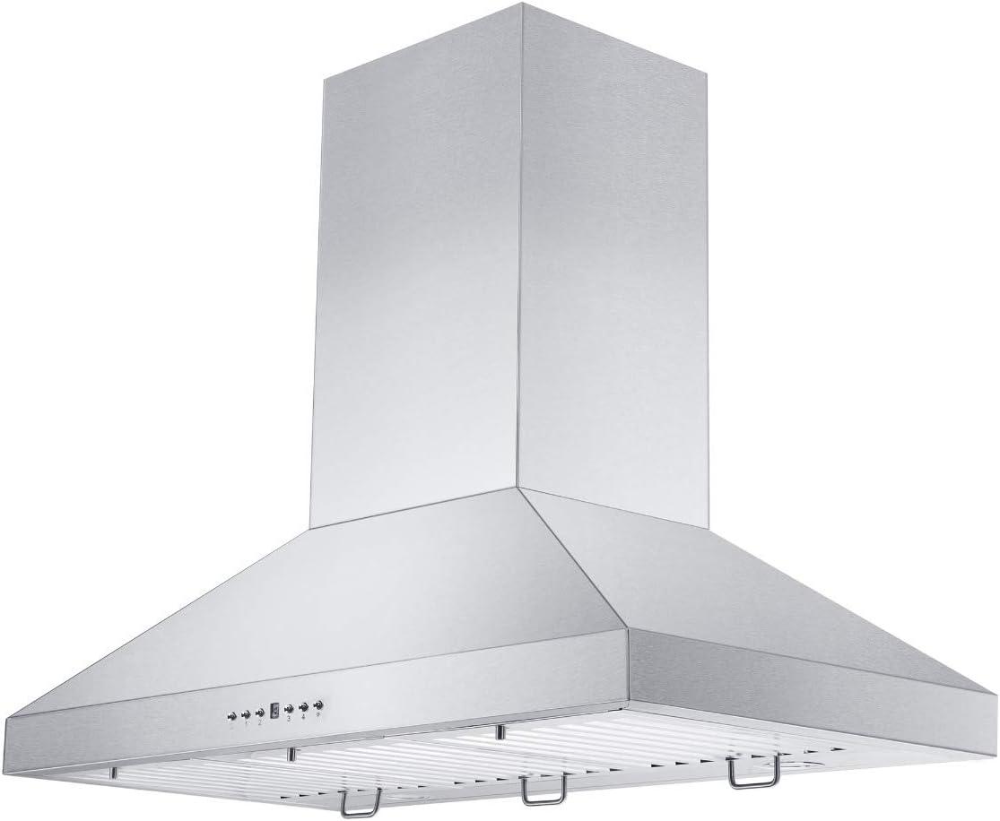 36" KL3 400 CFM Convertible Wall Mount Range Hood in Brushed Stainless Steel