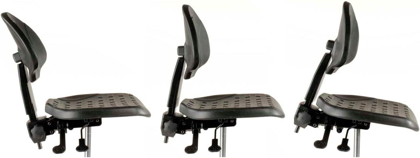 Black 5-Way Adjustable Ergonomic Stool, 225 Lbs Capacity