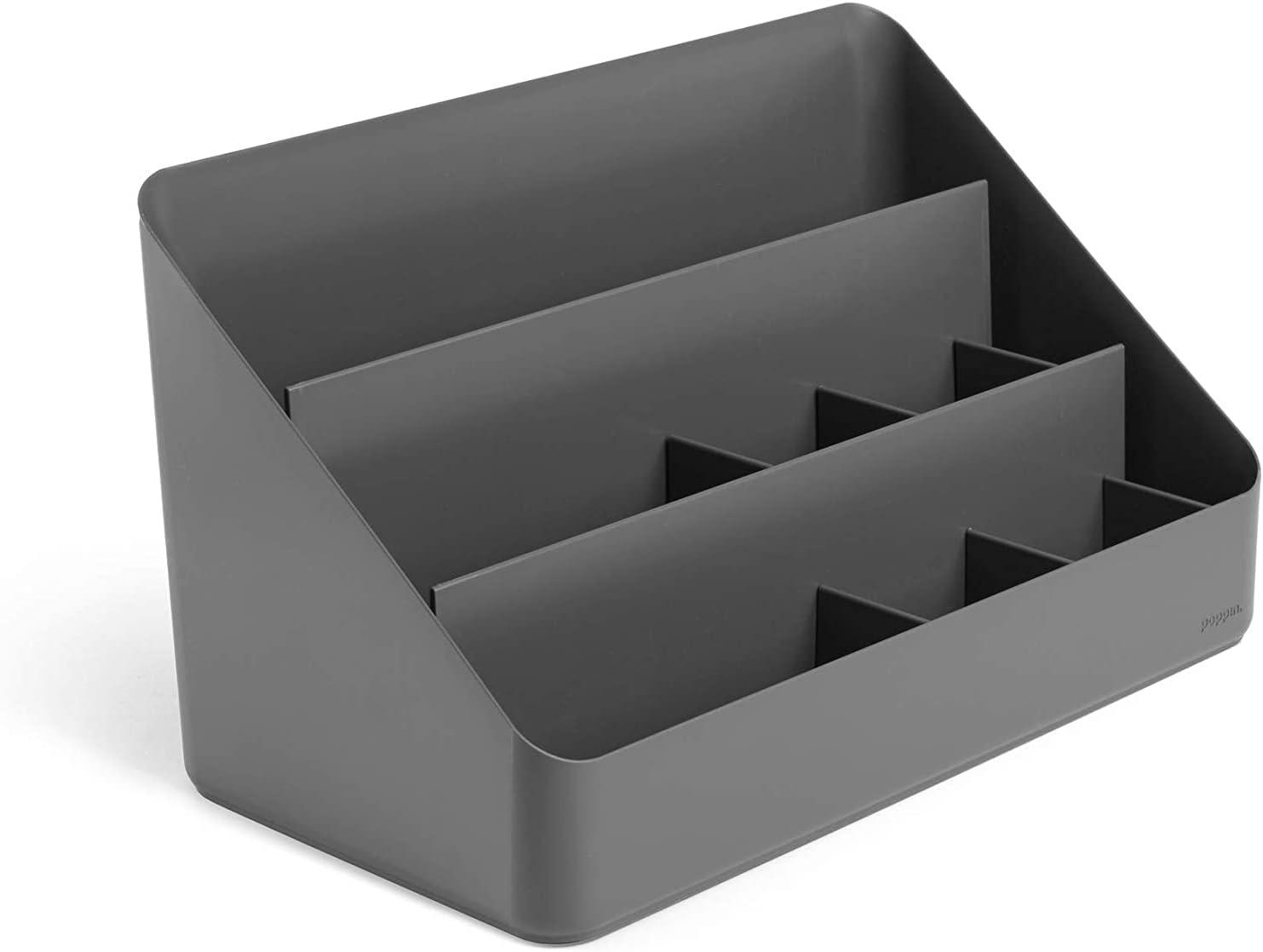 Dark Gray Polystyrene 3-Compartment Desk Organizer