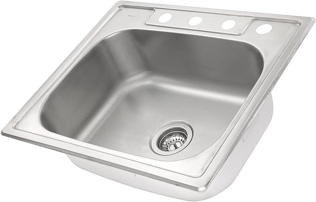 25-Inch Satin Stainless Steel Single Bowl Drop-In Kitchen Sink