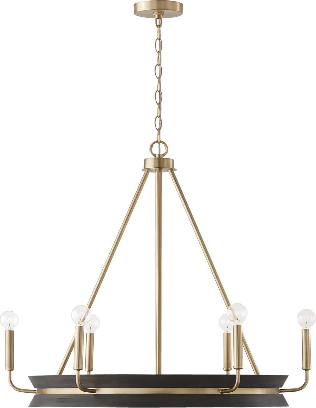 Capital Lighting Finn 6 - Light Chandelier in  Black Stain/Matte Brass