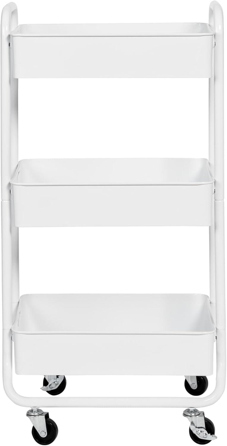 32.68 x 12.99 x 16.65 in. Utility Cart, White