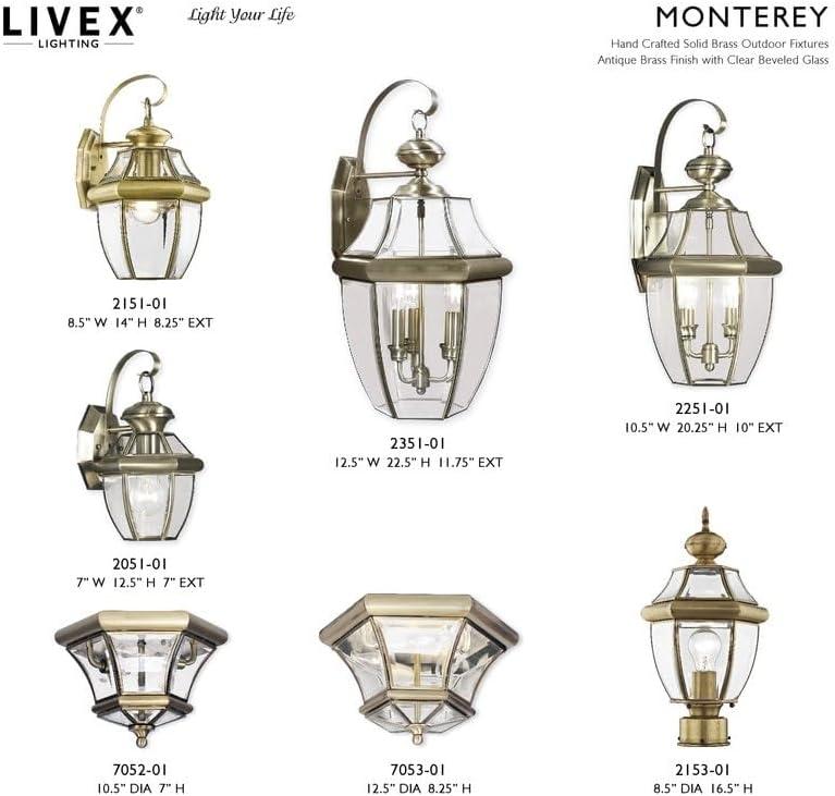Livex Lighting Monterey 3 - Light Wall Light in  Antique Brass