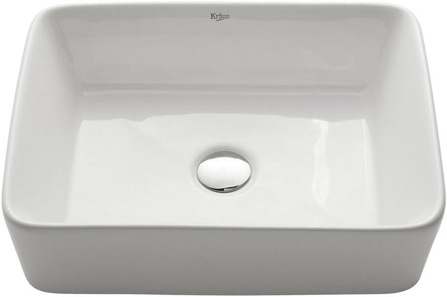 Ceramic Ceramic Rectangular Vessel Bathroom Sink