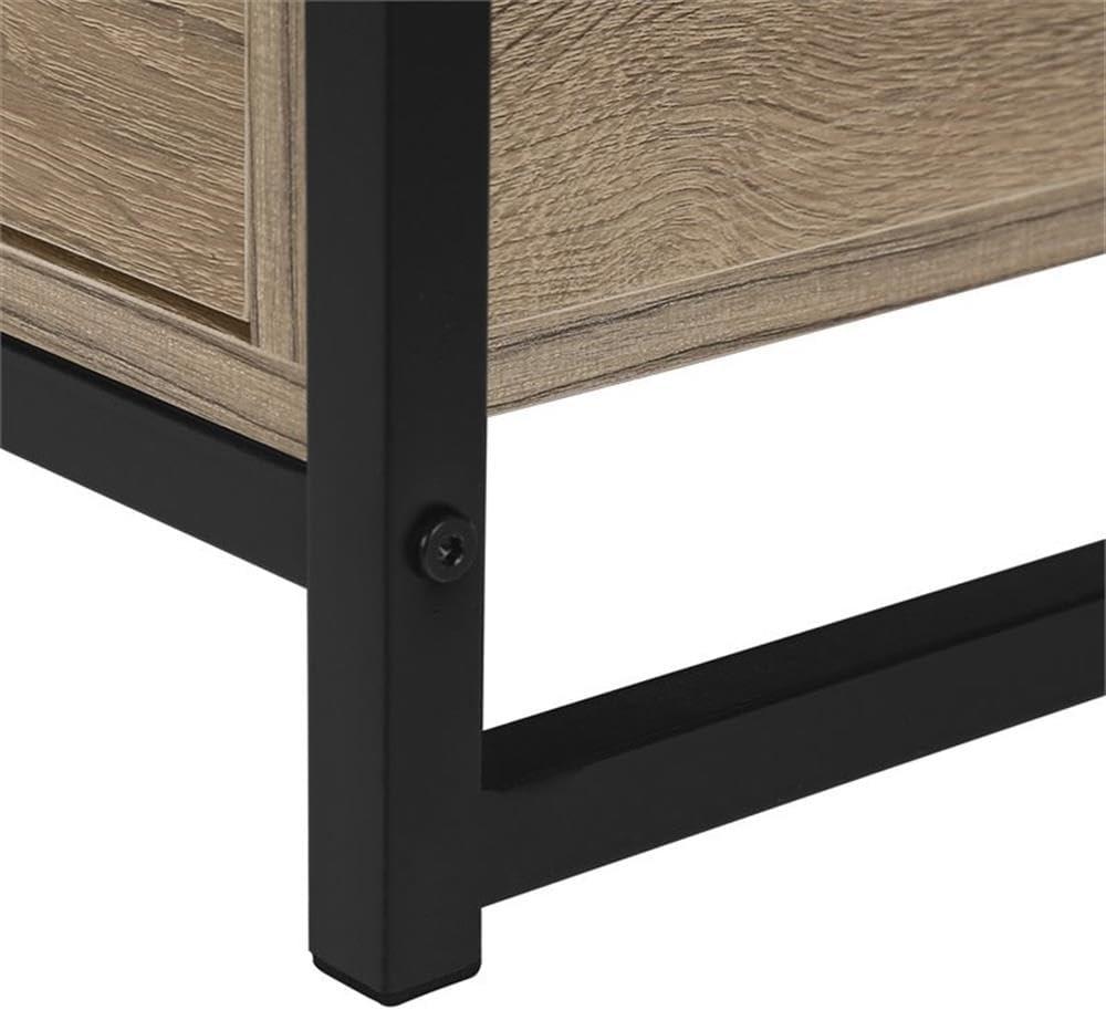 48 in. Metal TV Stand, Dark Taupe & Black