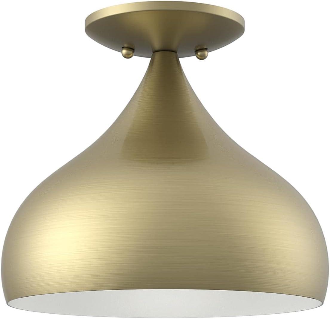 Livex Lighting Amador 1 - Light Semi-Flush Mount in  Antique Brass